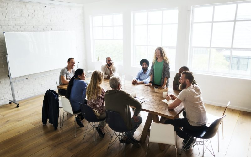 Diverse group of people in a seminar